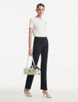 GOELIA Women's One Shoulder Short Sleeve Knit T-Shirt Dressy White Pullover Slim Fit Business Casual Tops for Women