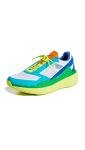 adidas by Stella McCartney Women's Earthlight Sneakers, White/RichGreen/SolarYellow, 6.5 Medium US
