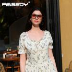 FEISEDY Retro 70s Flat Aviator Sunglasses