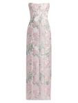 Light Pink Brocade Strapless Gown by Markarian