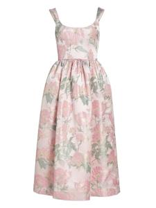 Markarian Apple Floral Brocade Midi Dress - Light Pink