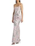 Light Pink Brocade Strapless Gown by Markarian