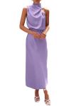 PRETTYGARDEN Women's Elegant Sleeveless Satin Maxi Dress