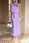 PRETTYGARDEN Women's Elegant Sleeveless Satin Maxi Dress