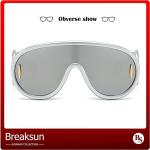 Futuristic Oversized Mirrored Shield Sunglasses