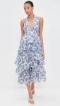 Odessa Ivory Blue Multi Maxi Dress for Women