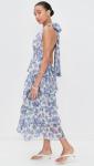 Odessa Ivory Blue Multi Maxi Dress for Women