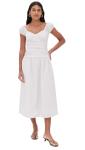 WAYF Women's Midi Dress with Ruched Waist, Mocha
