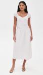 WAYF Women's Midi Dress with Ruched Waist, Mocha