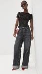 Black Lace Bustier Top by Self Portrait