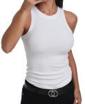 GEMBERA Women's Sleeveless Ribbed Fitted Tank Top