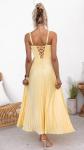 QIAGE Yellow Bridesmaid Dresses Long Satin Flowy Prom Dress Maxi Formal Dresses for Women 0
