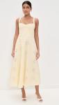 Bardot Women's Lilah Corset Midi Dress, Yellow DSY, 2