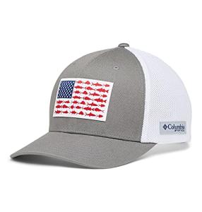 Columbia Unisex Unisex PFG Fish Flag Mesh Snap Back Hat, Titanium/White, One Size
