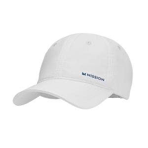 MISSION Cooling UPF Performance Hat - Unisex One Size Cap for Workouts, Golf & Running - Sweat & Water Activated Technology (White)