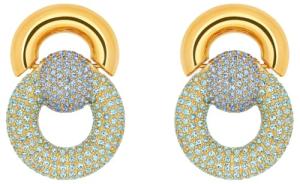 Oscar De La Renta, Pavé Sphere Drop Clip-On Earrings, Light Sapphire