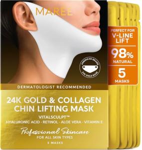 MAREE Gold Collagen Hydrating Facial Masks – 5 Pack