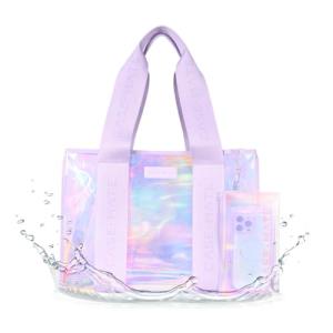 Case-Mate Official Soap Bubble Beach Tote - Iridescent Beach Bag with Phone Pouch for Women - Waterproof, Tip-Proof, Foldable & Washable - Tote Bag for Pool, Travel and Vacation - Large
