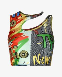 Crop Top, XL, Graffiti Print