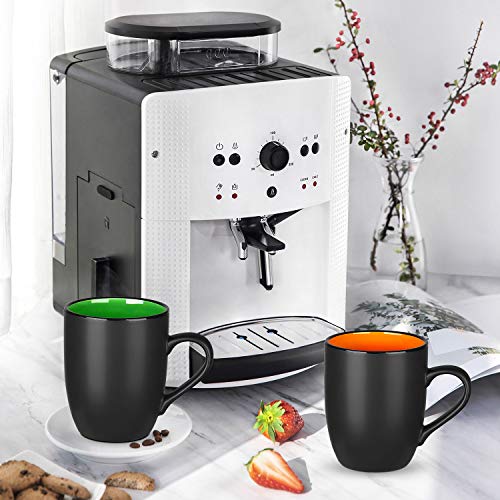 Large Matte Black Coffee Mug Set - 6 Pack