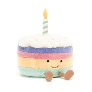 Jellycat Rainbow Birthday Cake Stuffed Toy 6inches
