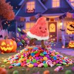 Apricot Lamb Watermelon Plush Toy for Kids