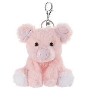 Cute Pink Pig Plush Keychain for Kids