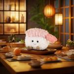 Apricot Lamb Sushi Plush Toy for Kids
