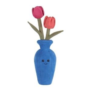 Apricot Lamb Plush Tulips in Potted Vase