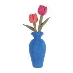 Apricot Lamb Plush Tulips in Potted Vase