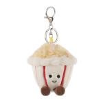Cute Apricot Lamb Popcorn Plush Keychain Toy