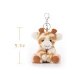 Apricot Lamb Giraffe Plush Keychain Toy for Kids