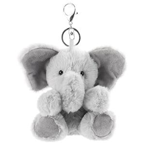Cute Gray Elephant Plush Keychain for Kids