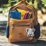 Cute Gray Elephant Plush Keychain for Kids