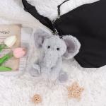 Cute Gray Elephant Plush Keychain for Kids