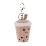 Cute Apricot Lamb Boba Tea Plush Keychain