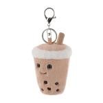 Cute Apricot Lamb Boba Tea Plush Keychain