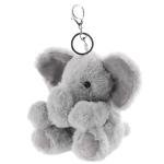 Cute Gray Elephant Plush Keychain for Kids