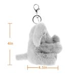 Cute Gray Elephant Plush Keychain for Kids