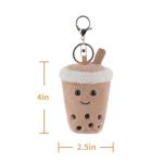 Cute Apricot Lamb Boba Tea Plush Keychain