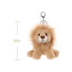 Yellow Lion Plush Keychain for Kids' Bags