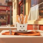 Apricot Lamb Plush Baguette Stuffed Toy ш