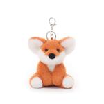 Apricot Lamb Plush Orange Fox Soft Keychain Toy