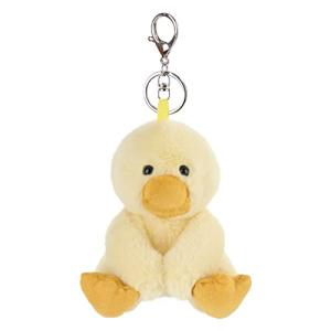 Apricot Lamb Keychain Charm Soft Plush Duck Toy