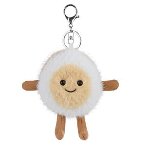 Cute Apricot Lamb Plush Keychain for Kids