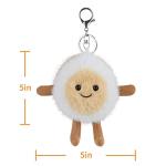 Cute Apricot Lamb Plush Keychain for Kids