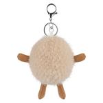 Cute Apricot Lamb Plush Keychain for Kids