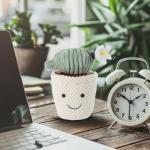 Kawaii Apricot Lamb Cactus Plush Toy