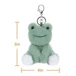 Apricot Lamb Green Frog Plush Keychain for Kids