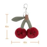 Cute Apricot Lamb Cherry Plush Keychain Toy